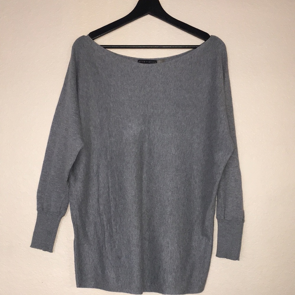 Alice + Olivia Cashmere Blend Gray Sweater size Large